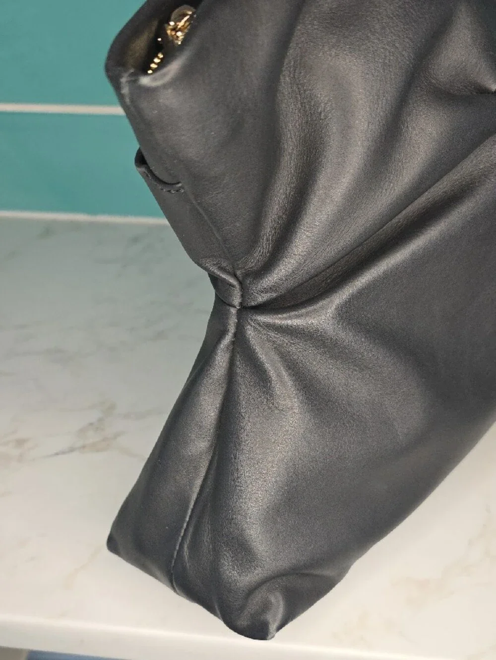 Jason Wu Lyla Ruched Black Leather Tote